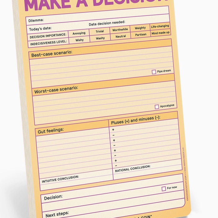 Make A Decision Notepad